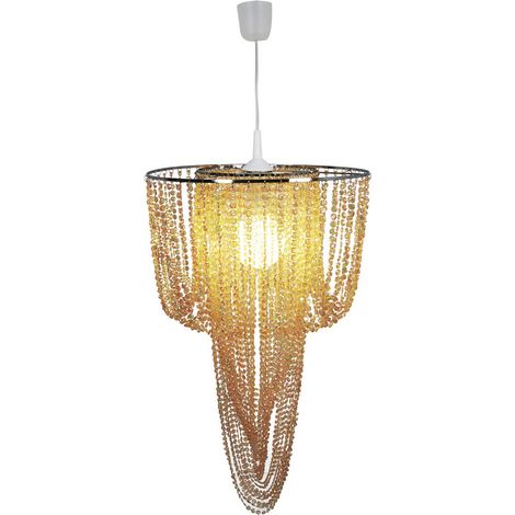 Lampe suspendue plafonnier lustre métal beige lampe de salle à manger (1/3)