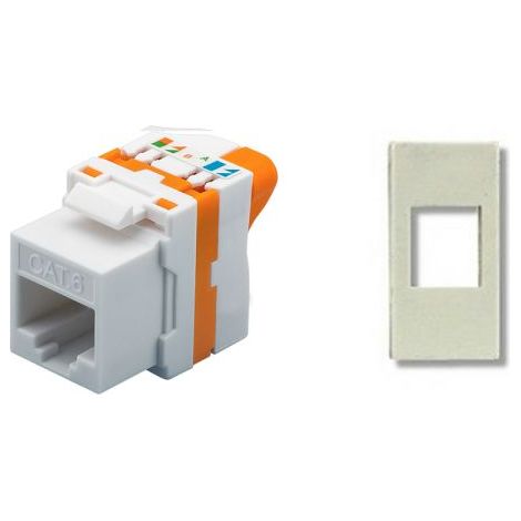 TechLy presa di rete RJ45 UTP Cat.6 tooless + Matix bianca