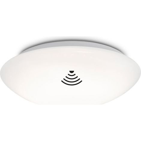 LED Deckenlampe mit Bewegungsmelder, Dämmerungssensor, neutralweiße Lichtfarbe, Deckenleuchte, Badlampe, Küchenlampe, Badezimmerlampe, 28x6,5cm, Weiß