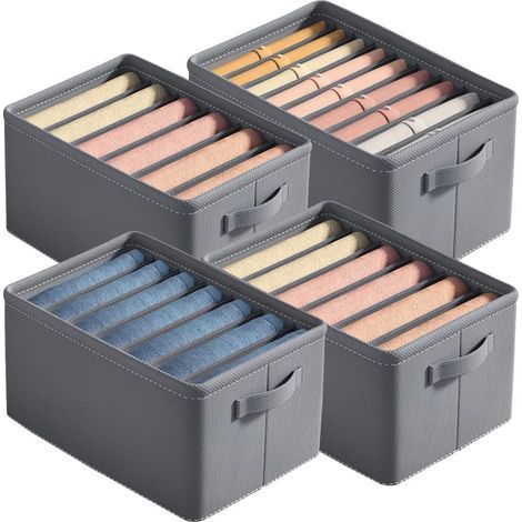 Pieces Clothes Drawer Organizer, PP Hardboard Clothes Organizer with Handle, Clothes Drawer Storage, No Soft Collapse, for Jeans, Leggings, T-shirts (1/5)