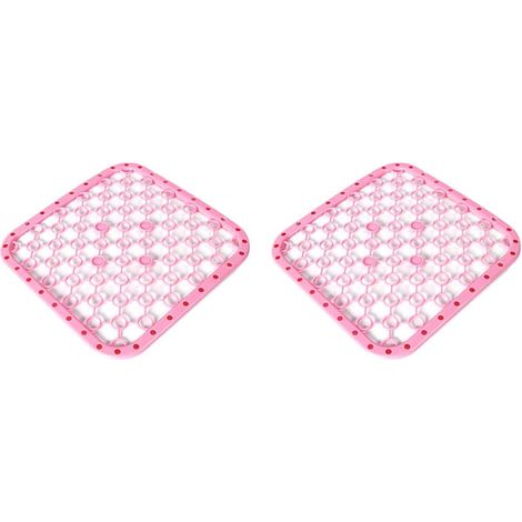 2 Pièces Tapis Égouttoir à Vaisselle Carré en  Léger Filtration des Débris Cuisine, Porte-lavabo Isolant et Antidérapant Couleur Rose