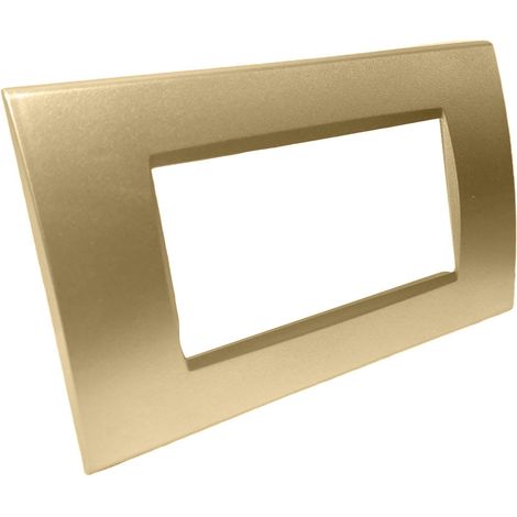 Placchetta per interruttore in metallo a 4 sabbia cassetta 504 compatibile con vimar plana supporto cover (1/2)
