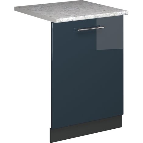 Panel frontal del lavavajillas Fame-Line, Azul oscuro alto brillo, 60 cm , ET Mármol, Vicco (1/5)
