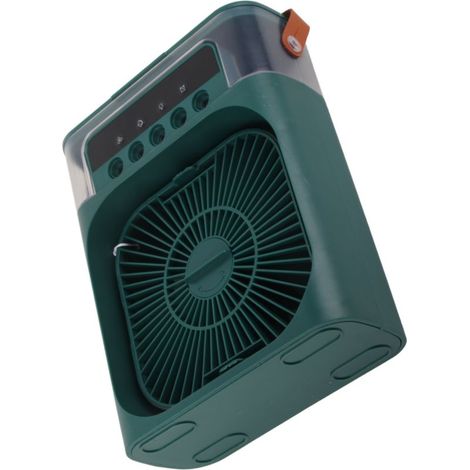 Rafraîchisseur d'air évaporatif personnel 600ml, 3 vitesses, lumière 7 couleurs USB, humidificateur pour chambre, vert-KZQ (1/4)