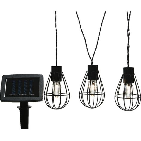 Guirlande solaire extérieure 3,50 m avec 8 ampoules LED blanc chaud – Résistante aux intempéries – Installation facile avec panneau solaire – Jardideco