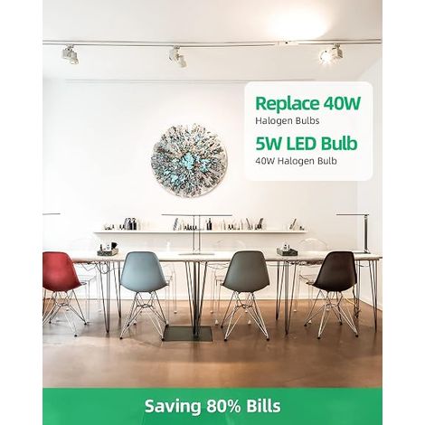 Lot de 10, Ampoules LED GU10, 5 w Équivalent 40 w, 400 lm, Blanc Chaud 3000 k, 120° Larges Faisceaux, Format compact qui s'intègre sans surcharger la pièce (1/5)