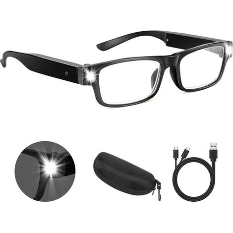 Lente d'ingrandimento con clip, ingrandimento 300%, luce LED e ricaricabile tramite USB, ideale per leggere, per lavori manuali, per anziani e appassionati. (1/5)