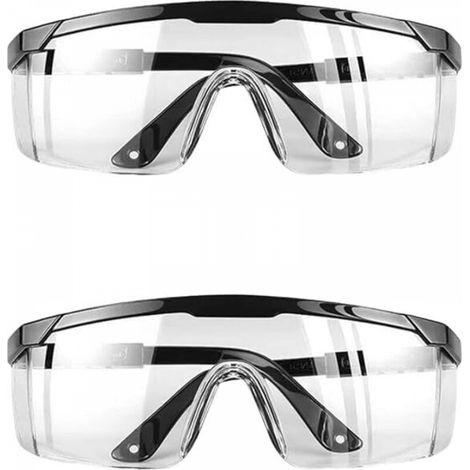 Lot de 2 lunettes de protection UV antibuée noires (13,6 x 14,5 cm) et anti-rayures pour la construction, le bricolage et le laboratoire (1/5)