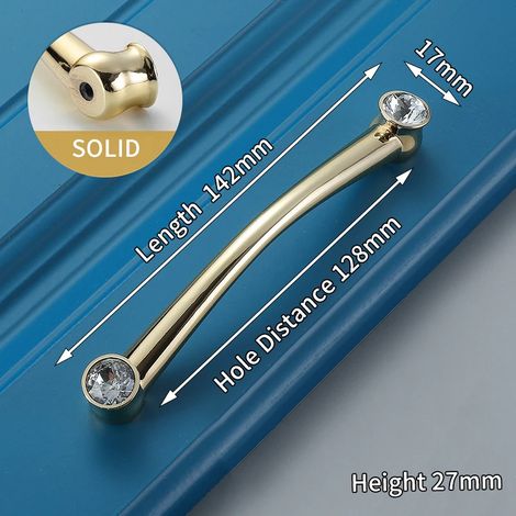 (Ensemble de 2 pièces) Boutons et poignées de meuble en cristal, adaptés aux boîtes à chaussures, aux portes d'armoire et aux tiroirs.
