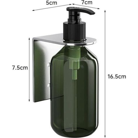 Bardusch - Set di 2 dispenser di sapone multifunzione da parete, capacità 300 ml, con pompa manuale per vari prodotti liquidi (argento) (1/4)