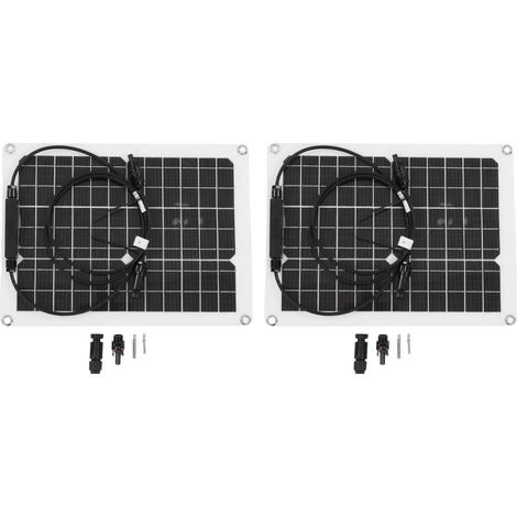 Kit panneau solaire flexible 2x15W, silicium monocristallin, étanche, antiretour, recharge solaire pour camping-car et extérieur (1/5)