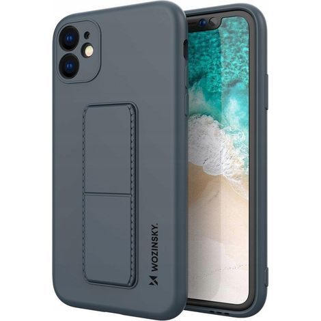 Étui Wozinsky avec support intégré, en silicone, pour iPhone 12 Pro Max, bleu marine (1/5)