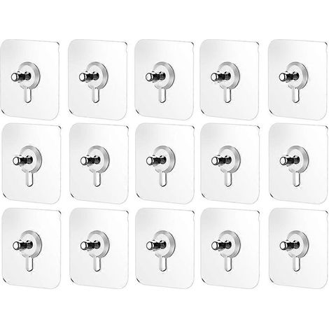 Lot de 20 patins adhésifs transparents pour suspensions de meubles, avec vis, sans traces, pour la cuisine.-6.00X6.00X0.80CM-Silver (1/4)