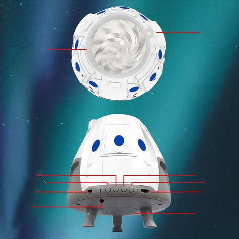 Veilleuse Étoile Capsule Spatiale Projecteur Lumineux Télécommande pour Chambre (1/5)