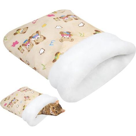 Cozy Pet Sleeping Bag: Semi-Enclosed Bear Design Bed for Dogs & Cats