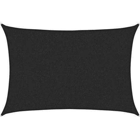 Vela Parasole Telo Ombra Parasole a Vela 160 g/m² Nera 2,5x4 m in HDPE (1/4)