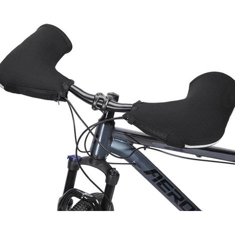 Fundas de manillar de forro polar cálido para invierno, impermeables y reflectantes, bicicletas eléctricas y patinetes, color negro (1/5)