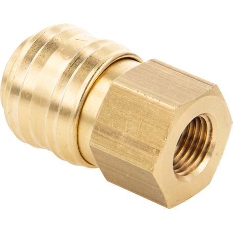 Druckluft Verschlusskupplung NW 7,2 x 1/4 Zoll Innengewinde, Dichtung NBR, Typ 26KA, Messing blank