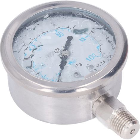 Manomètre acier inoxydable 1/4in NPT YN-60 mesure pression huile eau vide industrielle domestique 0-10MPa classe 2.5 (1/5)