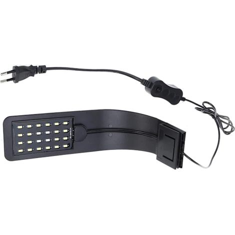 Lampe LED pour aquarium, clip réglable, design ultra-mince, pour poissons et plantes aquatiques, structure noire et bleue.-AquaForge (1/3)
