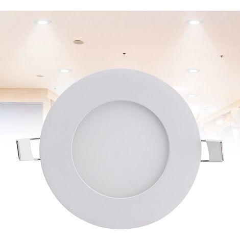 Oferta: Focos LED empotrables de 6 W para techo, 10,2 cm, luz blanca fría de 6500 K, orificio de Ø 100 mm, 360 lúmenes, IP21, ideales para pasillo/sala de estar, 1 unidad. (1/5)