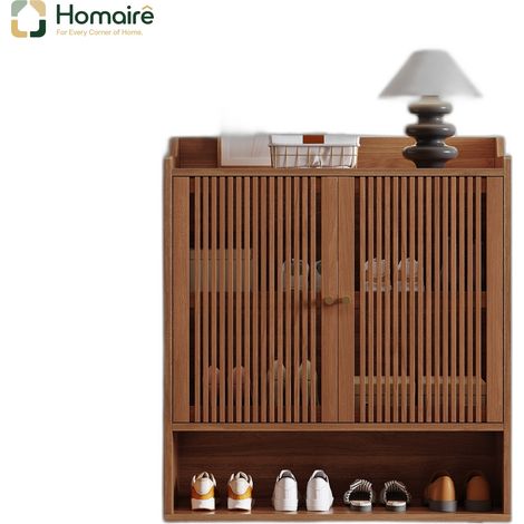 Colonnes de rangement aluminium noyer en mdf 80 x 35 x 105 cm HOMAIRE (1/5)