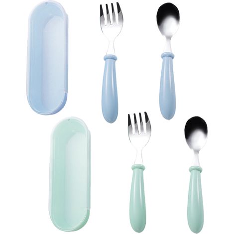 Couverts Enfants - Ensemble Couverts Métalliques Pour Enfants - Adapté 2 À 12 Ans - Par Set De 4 Pièces (1/5)