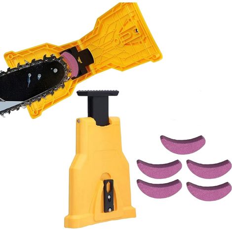 Affuteur Chaine Tronçonneuse Affuteuse De Chaine Tronconneuse Affûteur de Tronçonneuse Ultra-Rapide Précision Instantanée pour Coupe Efficace Professionnel Avec Aiguiser (1 Affuteur+5 Aiguiser)
