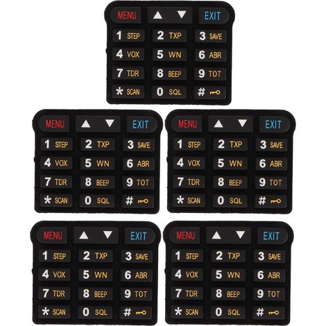 Clavier numérique silicone pour talkie-walkie Baofeng UV-9R Plus, 5 pièces, accessoire de remplacement, réparation radio bidirectionnelle (1/5)
