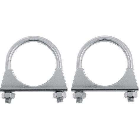 2x Collier pot échappement universel 48mm tracteur 2 vis tuyau tube acier fixation support serrage à vis voiture véhicule