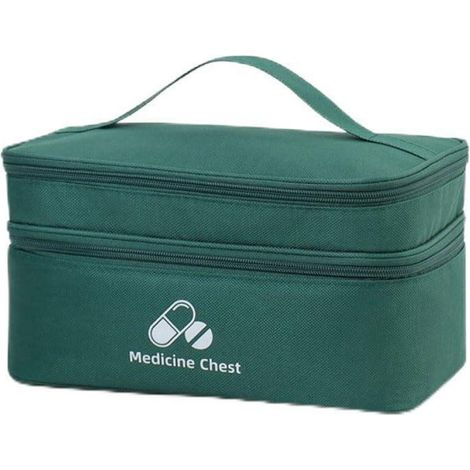 Grande trousse à médicaments, étanche, avec poignée, Vert