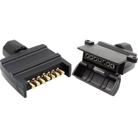 Connettore piatto a 7 pin maschio e femmina per rimorchio, 12V, impermeabile, australiano, adatto per camion/camper (estremità a vite) (1/4)
