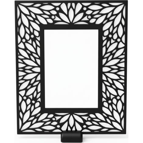 Cornice portafoto decorativa traforata nera 10x15 per scrivania
