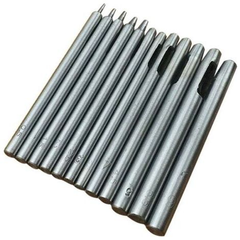 10 Pièces Emporte Pièce cuir, Poincon Creux Poinçon en Cuir Poinçon Creux en Acier Rond Set Outils de Perforation de Trou Creux de Cuir Pour Bracelet De Montre Ceinture 0.5mm-5mm (1/4)