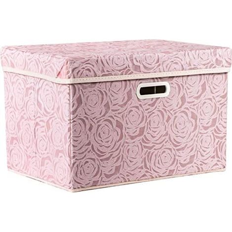 Vikbar Förvaringslåda i Tyg med Lock [1-Pack] Décorateur de meuble 25x20x17 cm [JUN] (1/4)