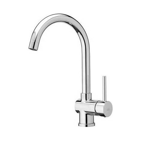 Miscelatore lavello monoforo completo di: Aeratore M22x1F Set 2 flessibili inox 3/8&rdquoG.(DianFlex) Misura: Cromo