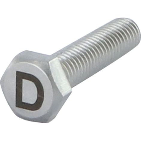 Vis métaux Tête hexagonale TH 8X35 Inox A4 Gravure LETTRE "D"-1 pièce