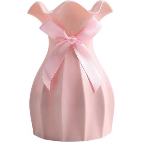 Bouteille en plastique rose, petite boîte à bonbons de mariage, vase en plastique personnalisé en dentelle européenne PUWF0480 (1/5)