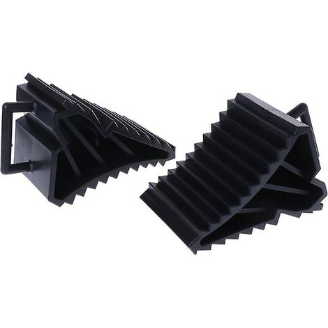 Lot de 2 cales de roue antidérapantes noires pour véhicules (voiture, camion). (1/5)