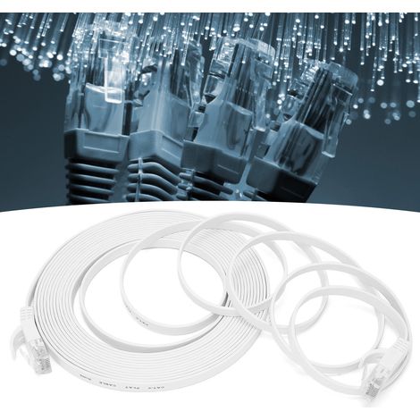 Câble Ethernet CAT6 Plat 10m - Filaire Cuivre Gigabit pour Réseau Haute Vitesse