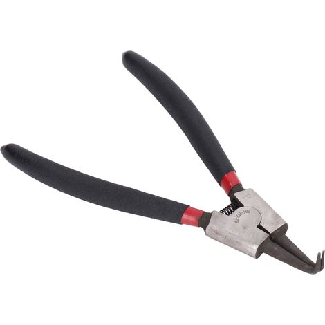 Pince à anneau élastique 18 cm avec bec coudé extérieur pour bague de retenue outil à main montage démontage acier carbone caoutchouc SK-112-7B (1/5)