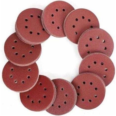 Disque de Ponçage, 100pcs Disques Abrasifs 40-800 Grain Taille de 125mm Idéal pour Poncer/Polir/Dérouiller(8 trous) (1/4)