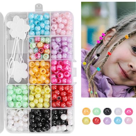 365 perles colorées pour tresses et dreadlocks, accessoires de décoration pour cheveux et barbe à faire soi-même