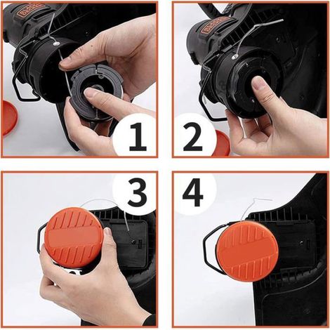 Têtes de rotofil pour coupe-bordures - Black Decker - Lot de 6 têtes de rotofil (1/5)