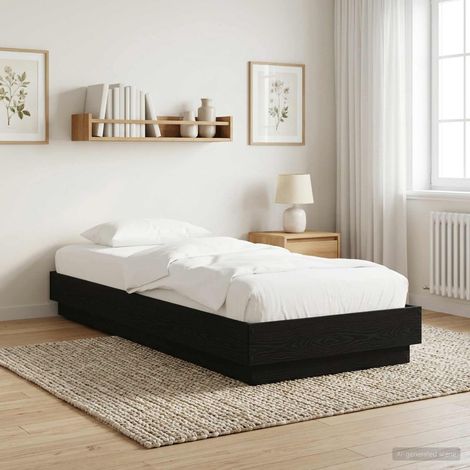 Estructura de cama de suelo Roble Negro 80 x 200 cm (1/5)