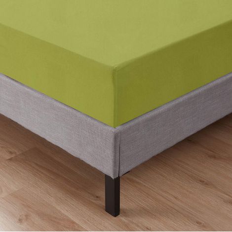 Lenzuolo Sotto Con Angoli Elastici 100% Puro Cotone  Verde - Matrimoniale