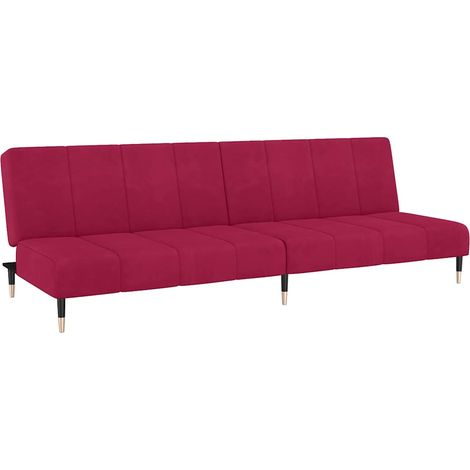 Canapé-lit,Canapé convertible 2 places rouge bordeaux velours CFW89400 (1/5)