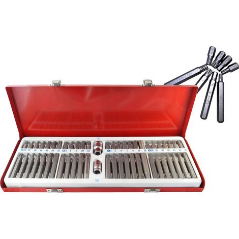 TrAdE Shop Traesio - Kit Set Inserti Chiavi Bussole Chiavi Torx Hex 1/2" 3/8" Professionale 54 Pz -