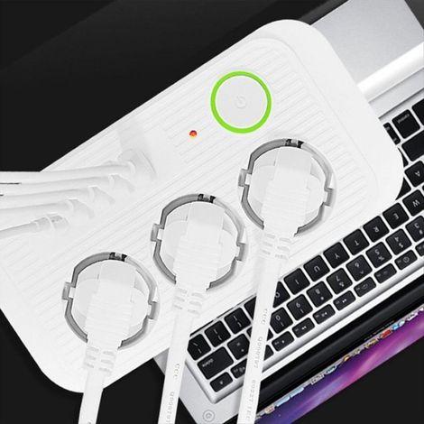 Multiprise Multistandard Prise UE Blanche 2M avec Adaptateur Filtre Réseau et Charge Rapide USB Type-C (1/5)
