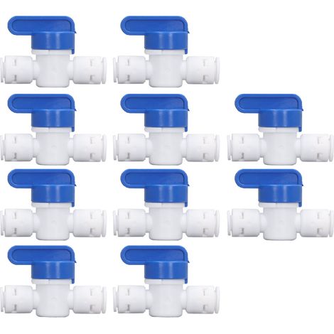 10 Pièces Raccord à Bille 1/4" pour Système de Filtration d'Eau, Connexion Rapide pour Tuyau (1/5)